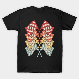 Checkered Flags | Race Car Racing Gift T-Shirt